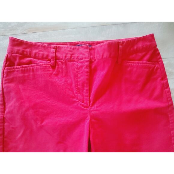 Lands End 12 Women’s Red Flat Front Bermuda Shorts Large Mid-Rise Pockets - Picture 3 of 5